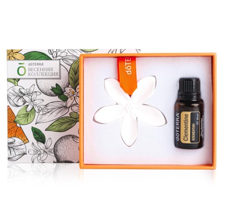 Набор «Клементин» с аромакамнем в виде цветка doTERRA, 15 мл