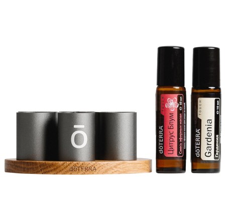 Набор doTERRA «Цветочный бум» Гардения и Цитрус Блум в роллерах + подставка