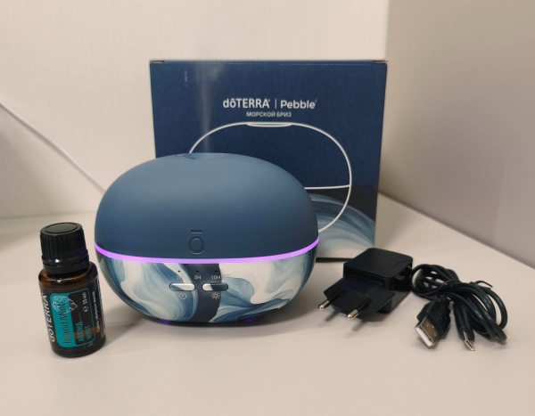 Набор dōTERRA «Аквамариновая весна» диффузор Pebble (100 мл) и смесь «Айлэнд минт» (15 мл)