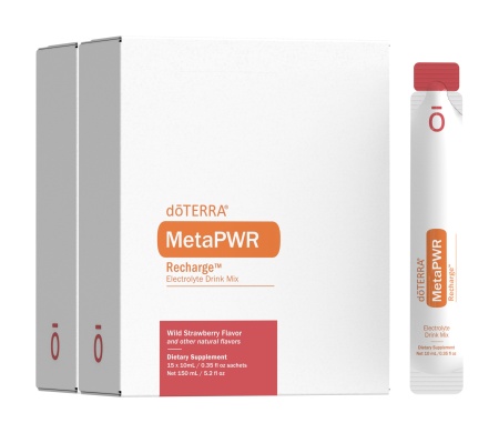 doTERRA MetaPWR Recharge (земляника лесная) смесь для приготовления электролитного напитка, 30 саше по 10 мл