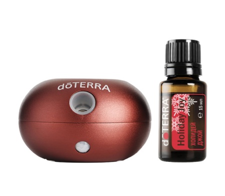 Набор doTERRA «Праздничный красный» портативный диффузор Bubble с датчиком движения и смесь «Холидей Джой» (15 мл)